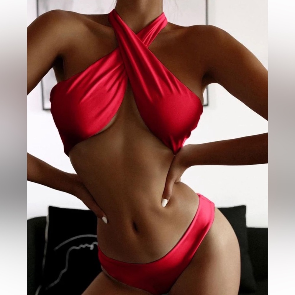 Shein Cross Halter Bikini❣️